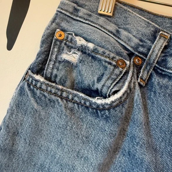 AGOLDE Riley Los Angeles Denim Jeans Womens Size 29 Distressed Light Wash